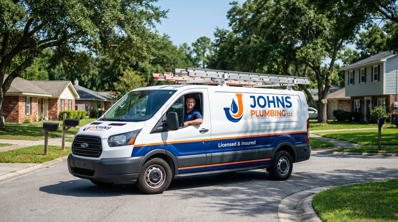 Johns Plumbing LLC service van in Winona, MN
