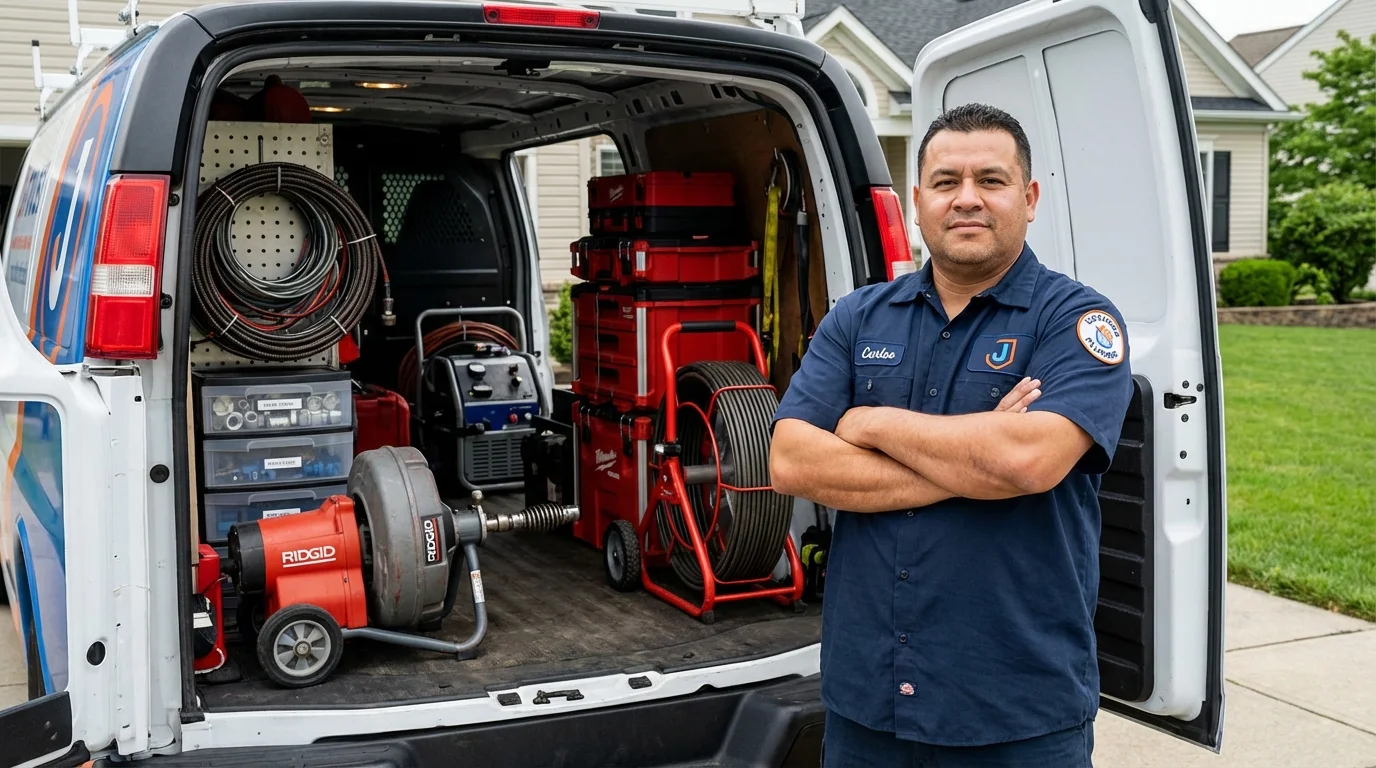 Professional drain cleaning equipment and Johns Plumbing LLC plumber in Winona