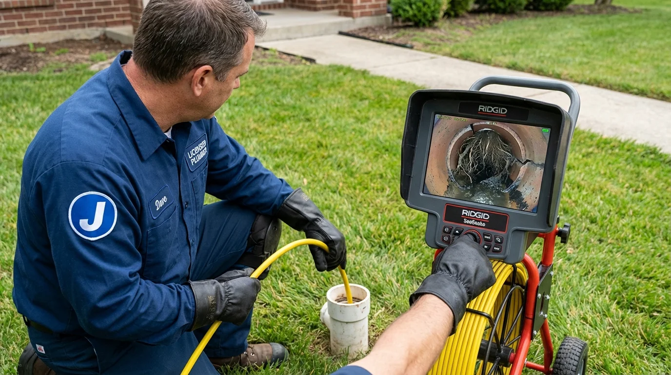 Sewer camera inspection being performed by Johns Plumbing LLC in Winona